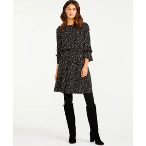 Ann Taylor Petite Spotted Flare Dress